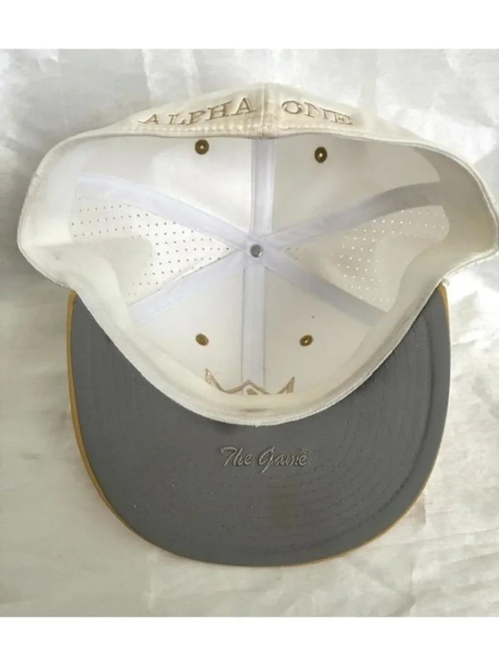 Alpha One White & Gold Crown Large/X-Large Fitted Hat By The Game